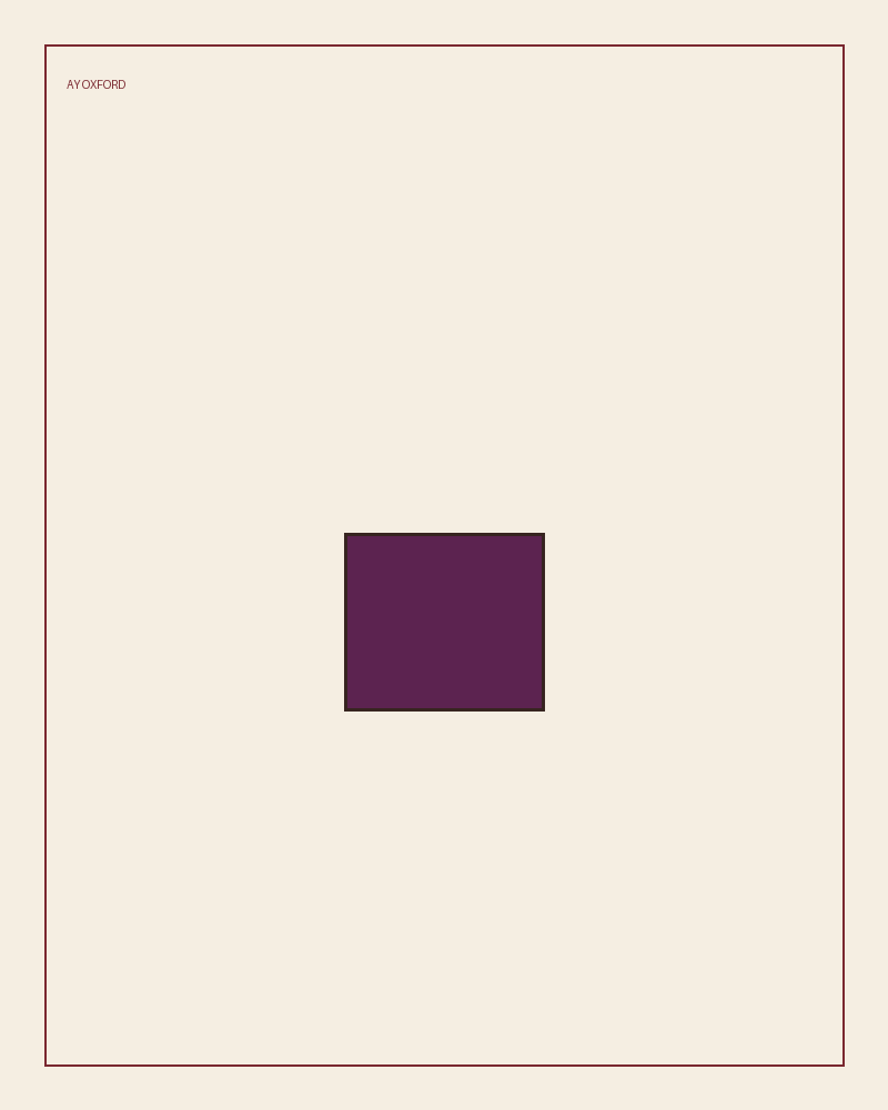 Illustrated serve for the Bodleian Bramble: a short glass of dark purple cocktail over crushed ice on a warm parchment background.