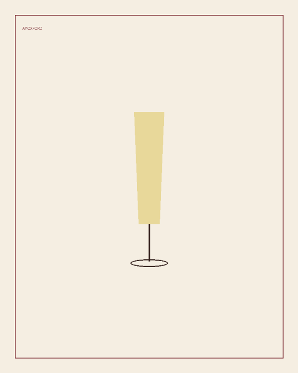 Illustrated serve for English Sparkling Brut: a tall flute of pale sparkling wine on a warm parchment background.