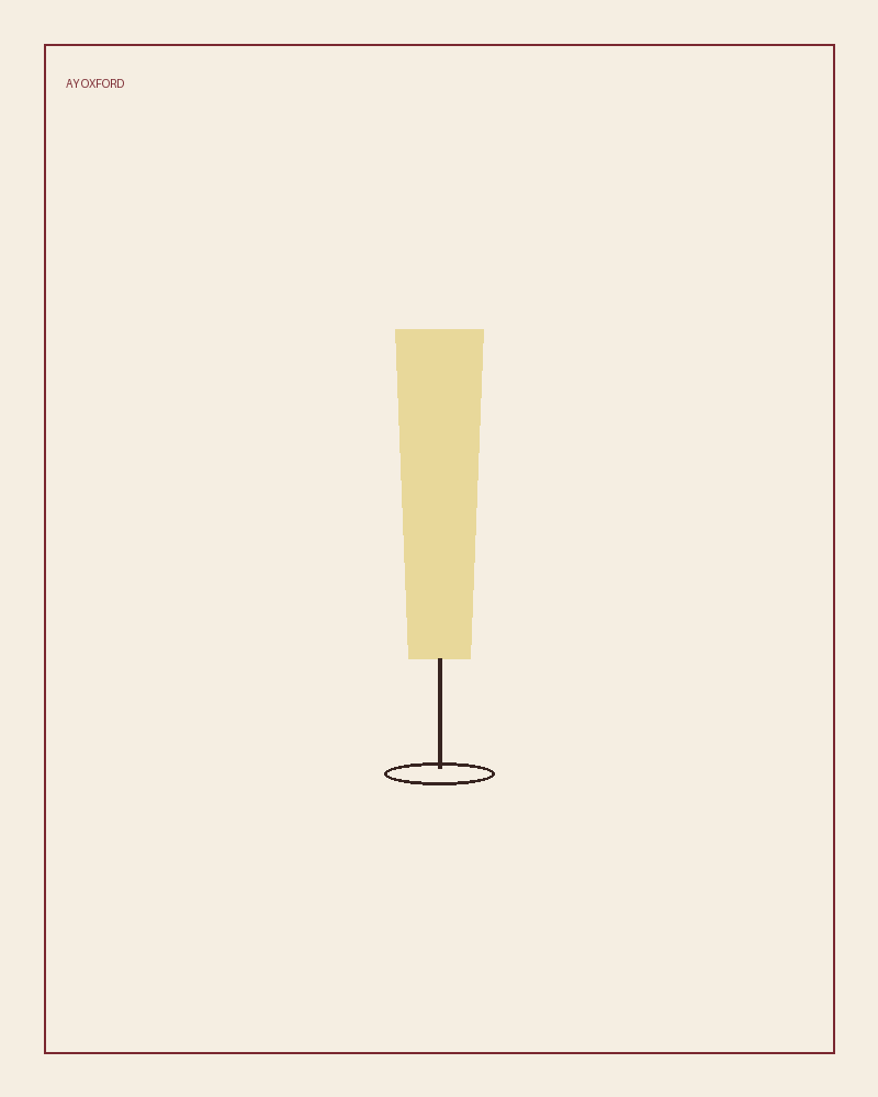 Illustrated serve for English Sparkling Brut: a tall flute of pale sparkling wine on a warm parchment background.