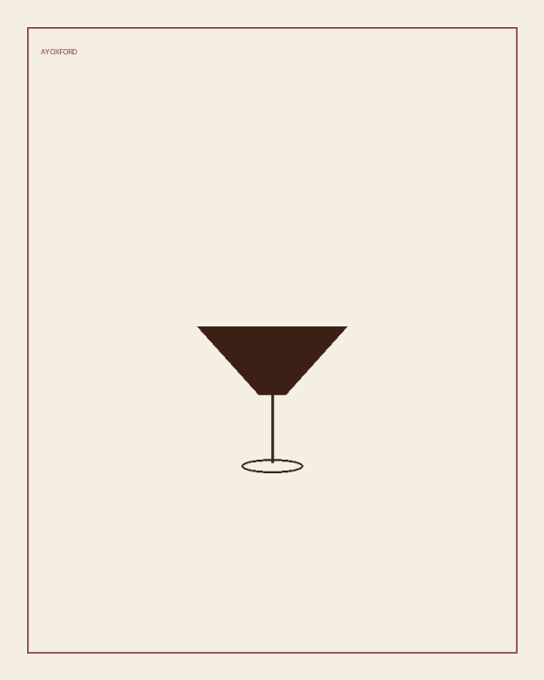 Illustrated serve for the Espresso No. 27: a coupe of dark coffee cocktail with a pale crema top on a warm parchment background.