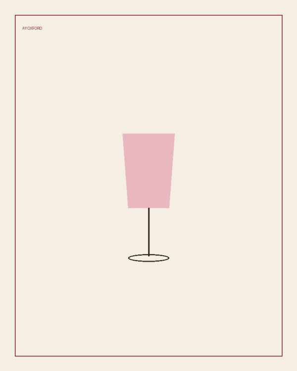 Illustrated serve for Provence Rosé: a wine glass holding a pale pink pour on a warm parchment background.