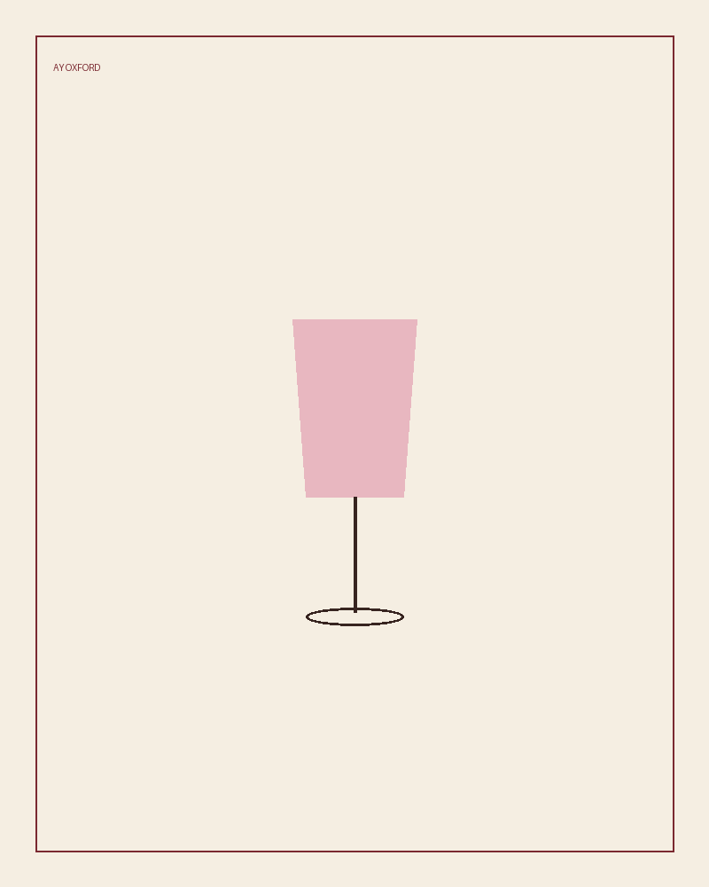 Illustrated serve for Provence Rosé: a wine glass holding a pale pink pour on a warm parchment background.
