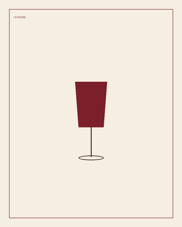 Illustrated serve for the Spiced Plum Manhattan: a stemmed Nick and Nora glass of deep red cocktail with a cherry on a warm parchment background.