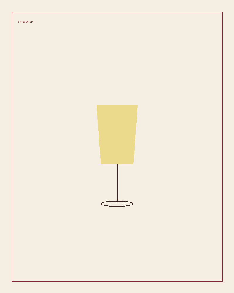 Illustrated serve for Unoaked Chardonnay: a wide-bowled white wine glass holding a light gold pour on a warm parchment background.